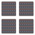 thumbnail image 1 of Antique Coaster Set of 4, Primitive Style Folkloric Striped Design Antique Mayan Patterns, Square Hardboard Gloss Coasters, Standard Size, Black Blue Coral, by Ambesonne, 1 of 2