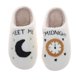 thumbnail image 1 of Pantuflas de algodón de invierno, pantuflas unisex de lana de cordero, pantuflas de algodón cálidas para interiores con reloj Moonlight, 1 of 4