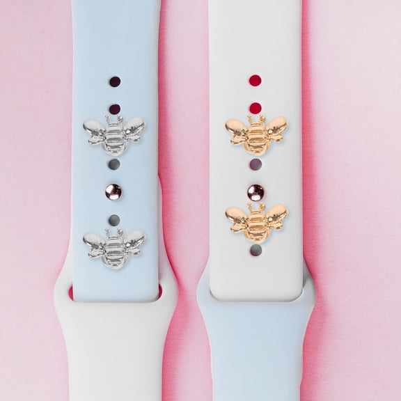 ADDHAT 6Pcs Watchband Charms Zinc Alloy Bee Shape Decorative Charm for Women and Men