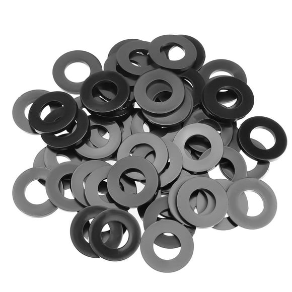 Helifouner 50 Pieces M12 Black Nylon Flat Washers Plastic Washers Inner Diameter 12Mm Outer Diameter 24Mm Thickness 20Mm