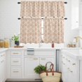 thumbnail image 3 of Vintage Orange Wallpaper Kitchen Curtains Valances and Tiers Set of 3 Medieval Turkish Pattern Tier Curtains and Valance with Rod Pocket for Small Windows, 27.5"x24", 3 of 9