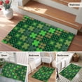 thumbnail image 5 of Bathroom Rugs 2x3 Ft, Saint Patrick's Day Non Slip Area Rugs for Kitchen Bedroom Entryway, Country Green Plaid Shamrock Clovers Washable Carpet Runner Rug Floor Mats for Bedroom Home Decor, 5 of 8