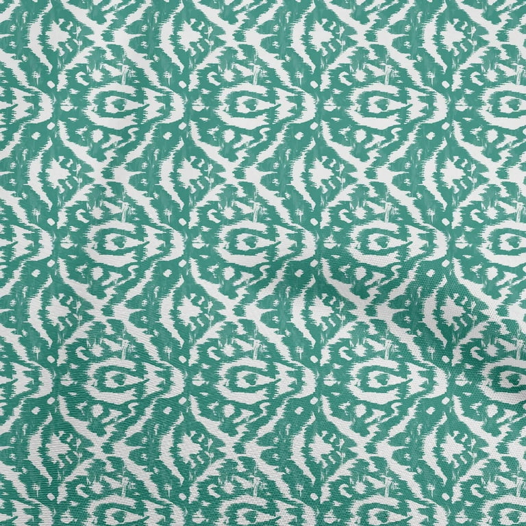 oneOone Cotton Poplin Turquoise Green Fabric Asian Ornamental Quilting  Supplies Print Sewing Fabric By The Yard 56 Inch Wide 