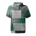 thumbnail image 3 of NAMTYQX Summer Tops for Women 2025 Short Sleeve Soft Trending Womens Polo Shirts Lapel V Neck Lounges Green Size 3XL, 3 of 5
