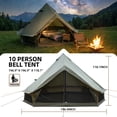thumbnail image 5 of LuckyNote 4 Season Bell Tent 16.4FT with Stove Jack, Waterproof Glamping Yurt Tent for 10 People Family Camping – Green, 5 of 10
