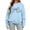Light Blue, variant on Bow Knot Crewneck Sweatshirt For Women Fall Fleece Lined Long Sleeve Cute Casual Loose Pullover Tops, S-XXL