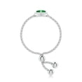 thumbnail image 3 of ANGARA Natural Heart-Shaped Emerald Bolo Ring with Diamond Halo in 14K White Gold for Women (Size-4mm) | May Birthstone, Birthday, Anniversary, Jewelry Gift for Women | Natural Emerald Ring, 3 of 8