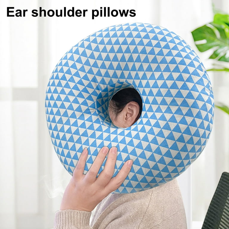 Ear Piercing Pillow for Side Sleepers, Small Pillow with Ear Hole Donut  Pillow for Ear Relief Ear Pressure Ear Pain, Headphones