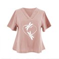 thumbnail image 4 of Tops estampados de manga corta de ocio con cuello en V de verano a la moda para mujer Fridja zx3540, 4 of 4
