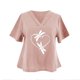 thumbnail image 4 of Tops estampados de manga corta de ocio con cuello en V de verano a la moda para mujer Fridja zx3540, 4 of 4