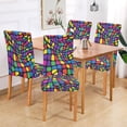 thumbnail image 2 of Yayeee 2 Pack Dining Chair Covers Stretch Parson Chairs Slipcovers Seat Protector, Colorful Psychedelic, 2 of 6