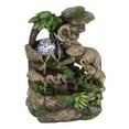 thumbnail image 1 of OK Lighting 11.00" H Elephant Table Fountain, Brown, Green, 1 of 2