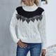 thumbnail image 1 of Pntutb Moda Mujer Casual Color sólido Cuello alto Costura de encaje Suéter de manga larga Pntutb Pntutb-4883, 1 of 9
