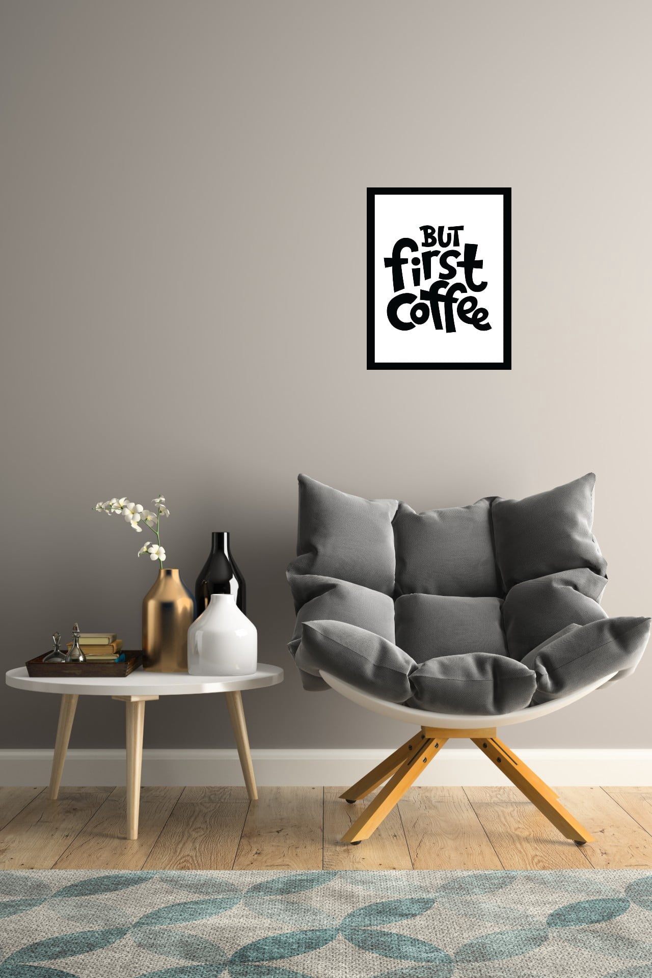 Venice Beach Collection's But First Coffee 14x18 Framed Print