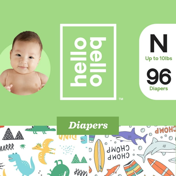 Hello Bello Club Box Diapers Hear Our Roars Beach Bums Size N 96ct Walmart Com Walmart Com