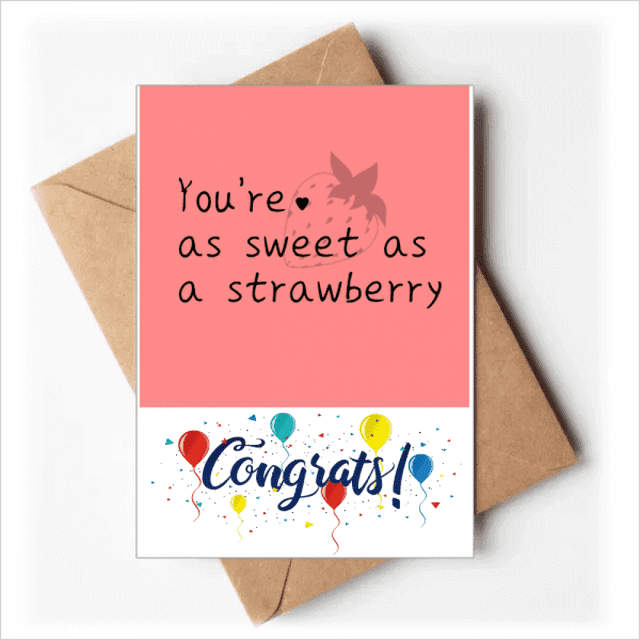 Expression Romantique Cartes de Mariage Fraise Douce Félicitations Enveloppes de Voeux