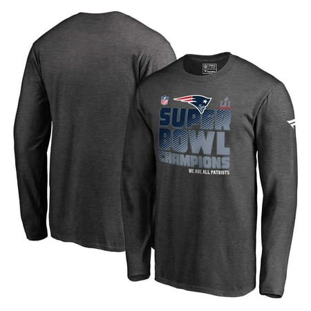 New England Patriots Long Sleeve Shirt New England Patriots NFL Pro Line by Fanatics Branded Super Bowl LI Champions Trophy Collection Locker Room Long Sleeve T-Shirt - Charcoal ()