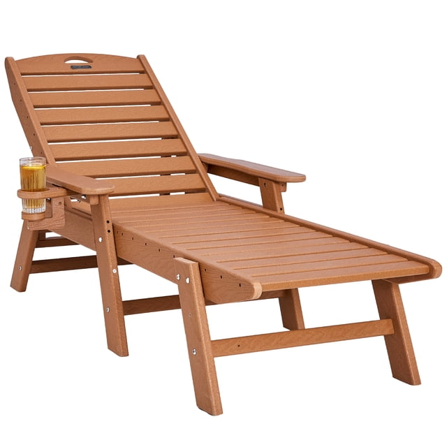 VEVOR Chaise Longue d'Extérieur, Banc Inclinable Réglable à 6 Positions, Brun