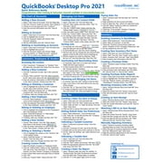 Learn QuickBooks Desktop Pro 2021 Quick Reference Training Card - Laminated Tutorial Guide Cheat Sheet of Instructions, Tips & Shortcuts