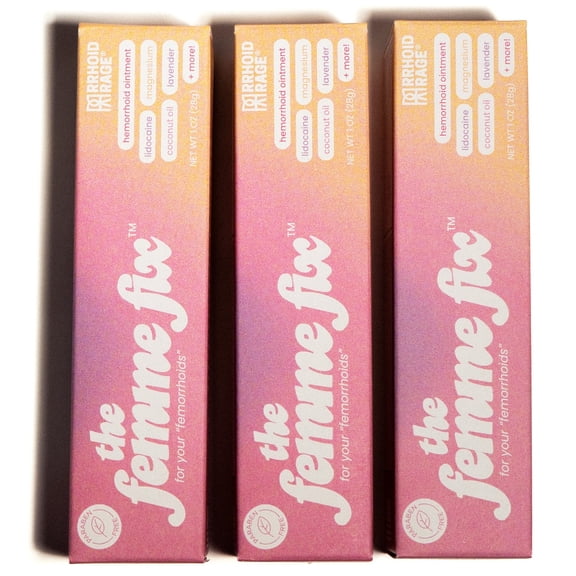 Rrhoid Rage Hemorrhoid Cream for Women – Fast-Acting Lidocaine & Lavender – Postpartum & Pregnancy Relief (3-Pack)