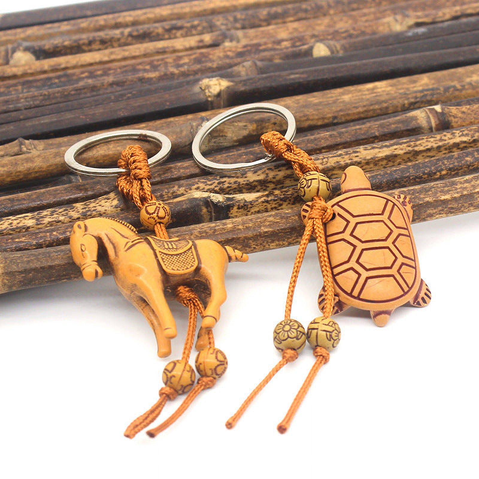 Animal Keychains Cute Horse Key Rings Plastic Turtle Key Chain Elephant Decorative Accessories for Bags Purses
