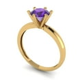thumbnail image 2 of Solitaire Engagement Ring for Women - 1ct Natural Amethyst in 14K Yellow Gold Promise Ring, 2 of 6