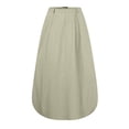 thumbnail image 5 of LWavelet Women Balloon Maxi Skirt Elastic High Waist With Pockets Casual Summer Long Skirt Beige L, 5 of 8