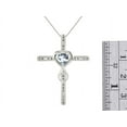 thumbnail image 3 of RYLOS Women's Sterling Silver 925 Heart Gemstone & Diamond Cross Necklace. 6MM  Aquamarine March Birthstone Womens Jewelry Silver Necklace, 3 of 7