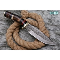 Custom Handmade Damascus Steel Fixed blade knife Original Stag Antler handle Brass Guard