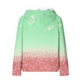 thumbnail image 4 of Brondbend Women Hoodies Women Pullover Long Sleeved Drawstring Pocket Pullover Print Stylish Loose Tops Ladies Festival Fall Winter Wear Green, 4 of 4