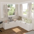 thumbnail image 6 of L-Shaped Shoe Bench, Corner Breakfast Nook Bench With Storage Space, Wooden Nook Chest For Living Room, Bedroom, 6 of 11