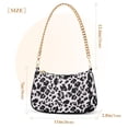 thumbnail image 3 of Black and White Leopard Pattern Womens Chain Shoulder Bag Tote Handbag Clutch Hobo Purse with Zipper for Travel Casual, 3 of 7