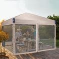 thumbnail image 3 of Aoodor 12'x12' Pop Up Canopy with Removable Mesh Sidewalls, Outdoor Portable Instant Shelter Tent-Beige, 3 of 8