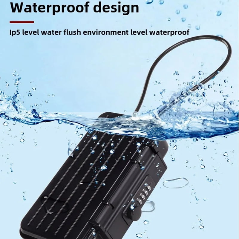 Outdoor PortableTravel Safe Box Large Capacity Security Lockbox Code Waterproof Key Lock Box with Removable Cable Handle