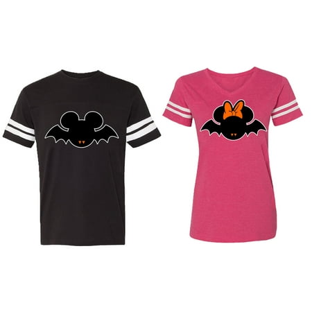 

Matching Couple Cotton Jerseys (Men Black / Women Pink) (Men M / Women XL)