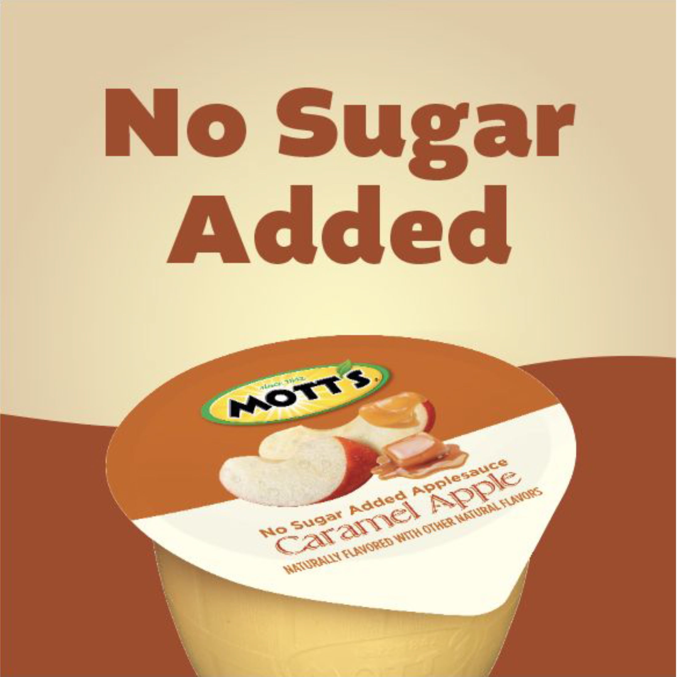 Mott's No Sugar Added Caramel Apple Applesauce, 3.9 oz, 6 Count Cups