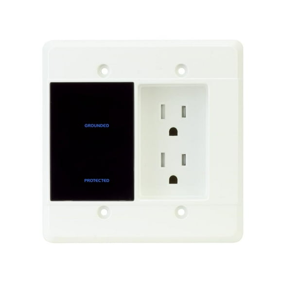 Element-Hz Power Series in-Wall Surge Protector w/Recessed Dual Outlet, 1080 Joules