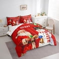 thumbnail image 4 of Manfei Western Santa Claus 7-Piece Bedding Comforter Set, Christmas Cute Snowman King Bedding Sets, Teens Boys Girls Kids Reversible Bed Sheets, Luxury Bedroom Decor, 4 of 8
