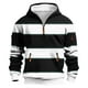 thumbnail image 1 of Dolkfu Sudadera con capucha a rayas para hombre, sudadera con cremallera 1/4 y múltiples bolsillos, sudadera deportiva para hombre. L, 1 of 5