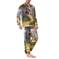 thumbnail image 2 of Honeii Cute Mushroom Town Pattern Mens Pajamas Set,2pcs Men's Lounge Long Sleeve Sleep Shirt and Pajama Bottoms Sleepwear Set,Mens Pjs Sets-XX-Large, 2 of 7