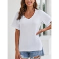 thumbnail image 5 of Tinglu Women's Cozy T-Shirt Loose Tops Tees Female V-Neck Shirts, 5 of 8