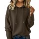 thumbnail image 1 of Suéteres de mezcla de Cachemira for mujer, sudaderas con capucha de lana suave con cuello redondo, jersey de punto acogedor con cordón for Otoño e Invierno 2026, 1 of 3