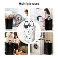 thumbnail image 4 of DouZhe 50L Rectangular Laundry Basket, Orange Blue Terrazzo Prints Waterproof Foldable Laundry Hamper with Aluminum Handles, 4 of 6