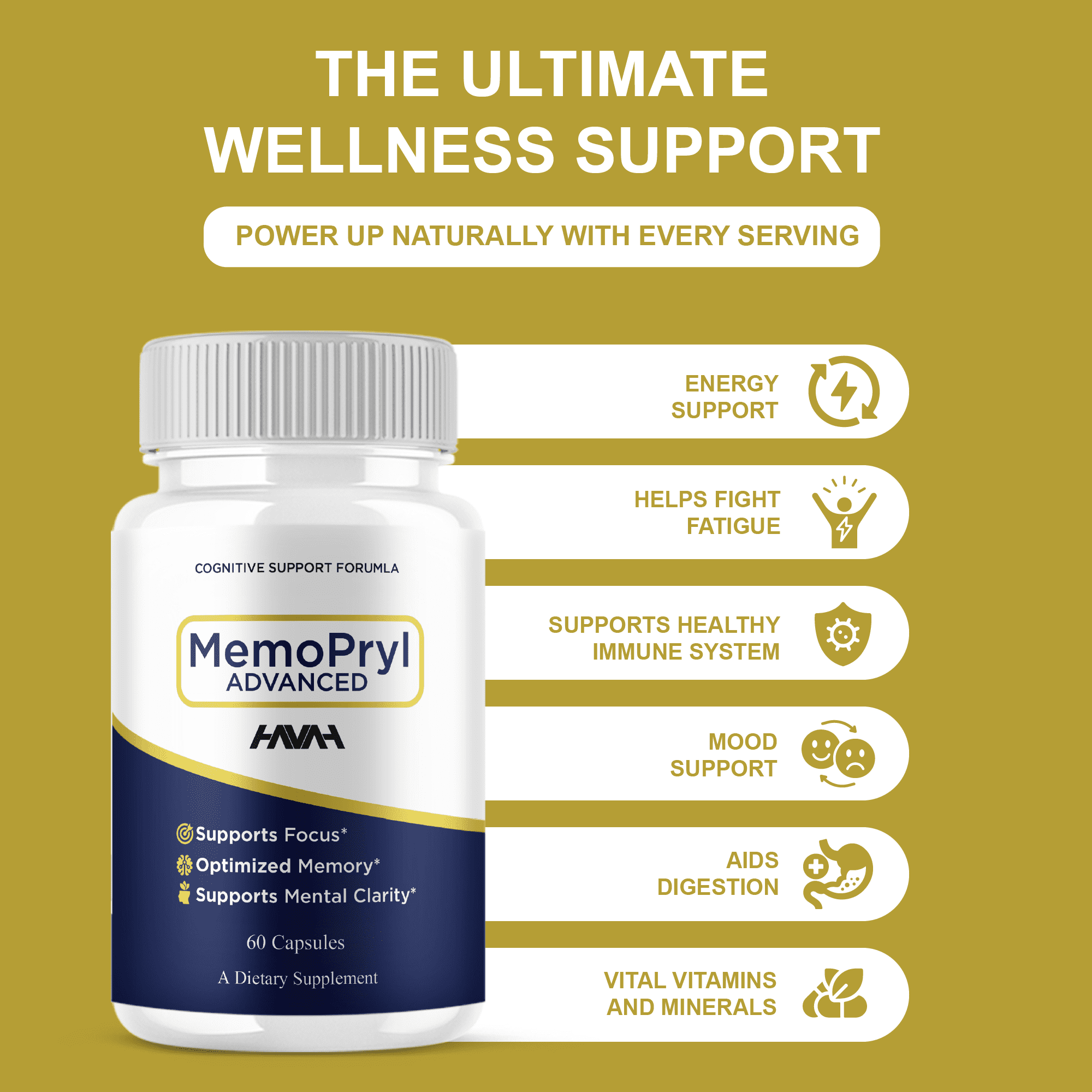 (2 Pack) Memopryl Advanced Brain Health Capsules, Memo Pryl Daily Nootropic Support (120 Capsules)