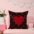 thumbnail image 4 of Valentine''s Day Pillow Covers 20x20 Inch Set of 2 Big Red Hearts Small Red Hearts Decor Black Throw Pillow Covers Valentine''s Day Cushion Case Decoration for Sofa Couch 53D, 4 of 6