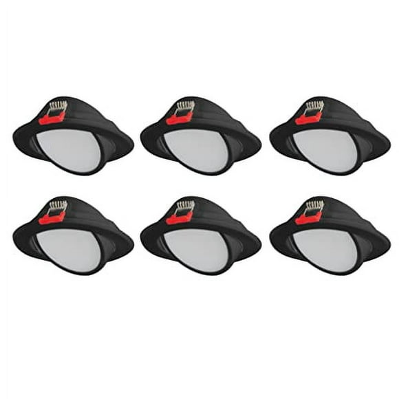 Nadair 6-Pack 4 inches Gimbal LED Ultra Slim Recessed Lights, 9W, 550 Lumens, 5CCT Color Selectable (27K/ 3K / 35K / 4K / 5K), Dimmable, IC Rated, ETL Certified, Black Finish