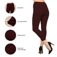 thumbnail image 4 of Hitime Capri Leggings Pants for Women Plus Size Super Soft Stretchy Capri Length Yoga Workout Pants, Maroon 2XL-3XL, 4 of 7
