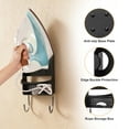 thumbnail image 3 of TSV Wall Mount Ironing Board Hanger, Electric Iron Holder, Ironing Board Storage Organizer Shelf With Removable Hooks, Black, 3 of 7