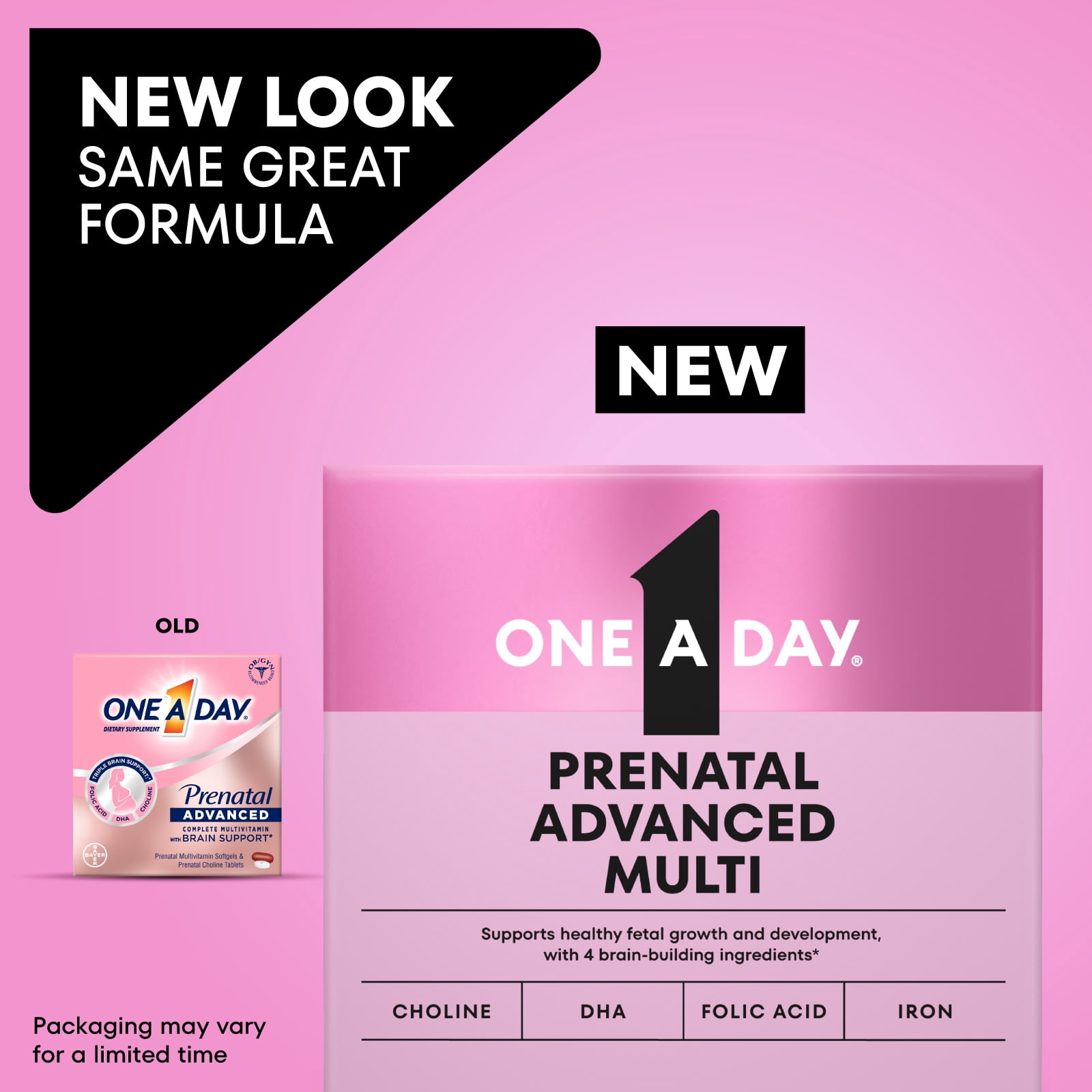 One A Day Prenatal Advanced, Prenatal Vitamins with Folic Acid, Pregnancy Vitamins for Women, 30+30 Count