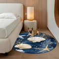 thumbnail image 3 of Area Rug 36in, Nautical Watercolor Seashell Starfish Floor Carpet Living Room Rug, Marine Life on Blue Non-Slip Welcome Mat Indoor Rugs for Bedroom Dining Room, 3 of 9